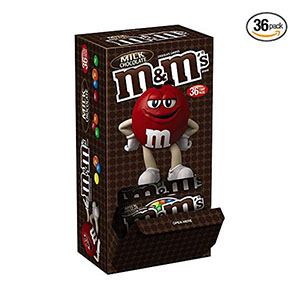 Best Store Bought Snacks for a Party M&M'S Milk Chocolate Candy Singles Size 1.69-Ounce Pouch 36-Count Box